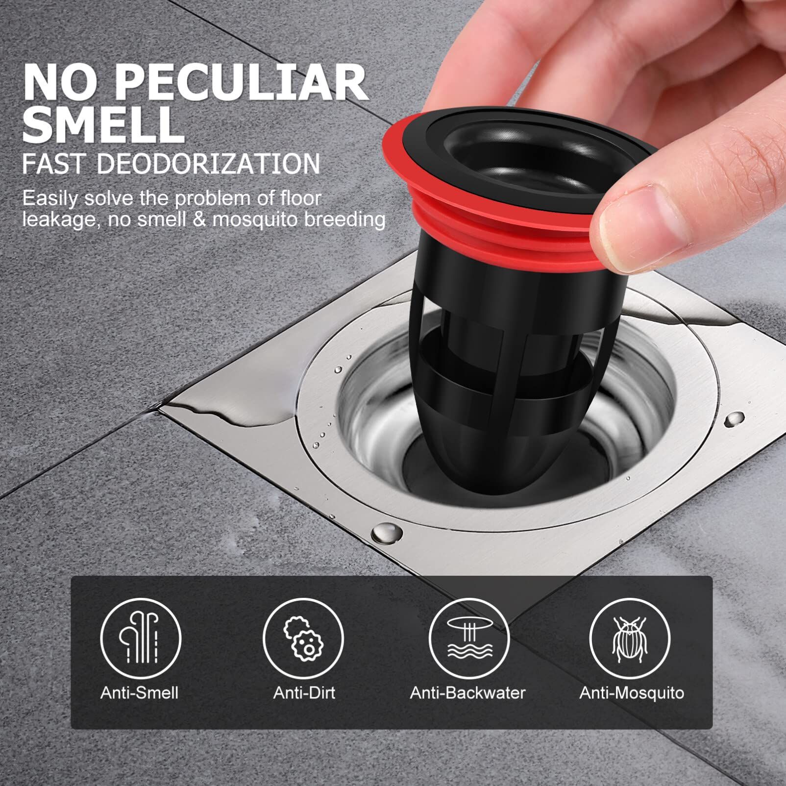 2pcs Shower Floor Drain Backflow Preventer view 5