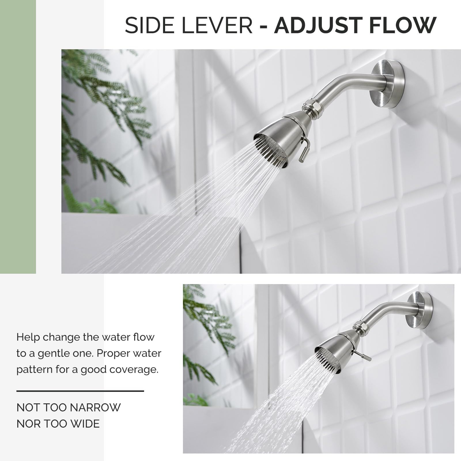 High Flow Shower Head Brushed Nickel view 3