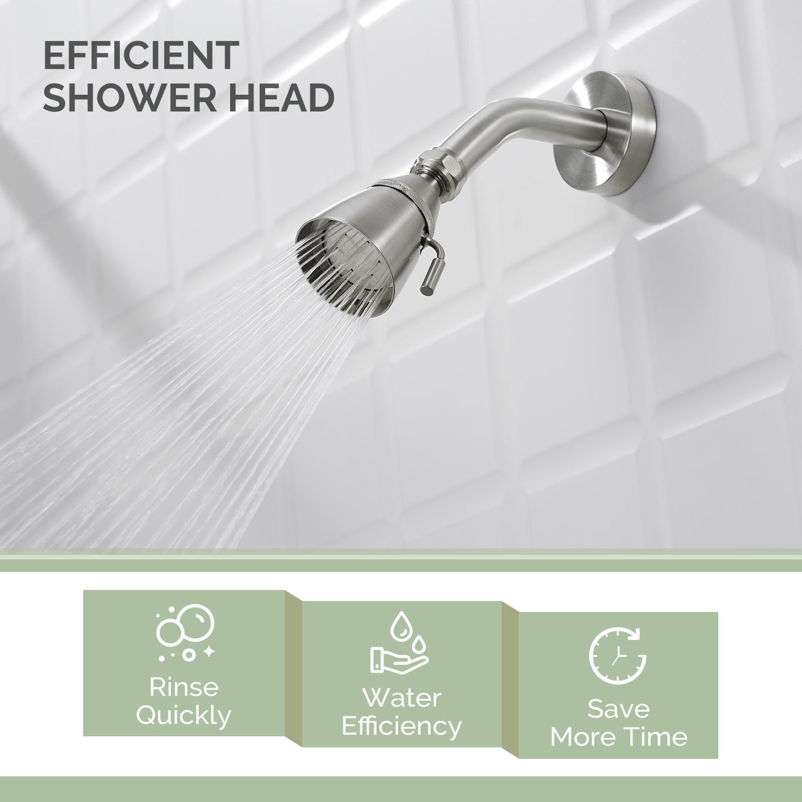 High Flow Shower Head Brushed Nickel view 5