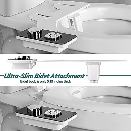 Non-Electric Cold Water Bidet Toilet Seat Attachment with Pressure Controls view 4