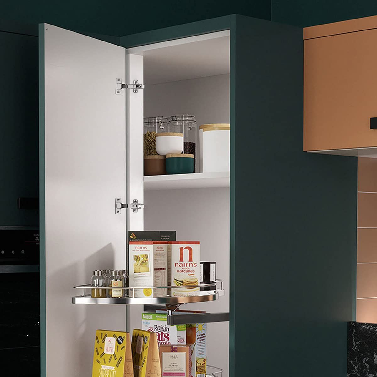 Clip On Full Overlay Frameless Furniture Cabinet Door Concealed Hinges view 2