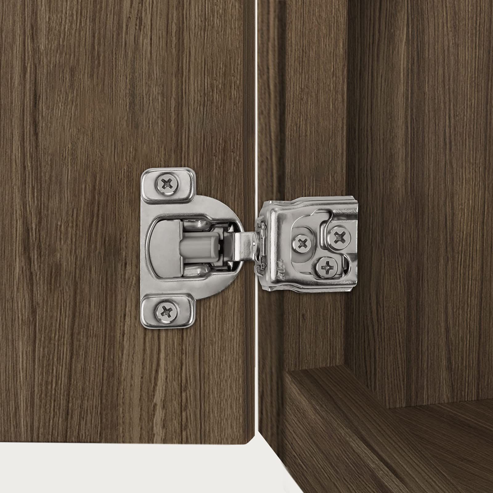 20 Pack Kitchen Cabinet Hinges Soft Close Cabinet Hinges Brushed Nickel view 3