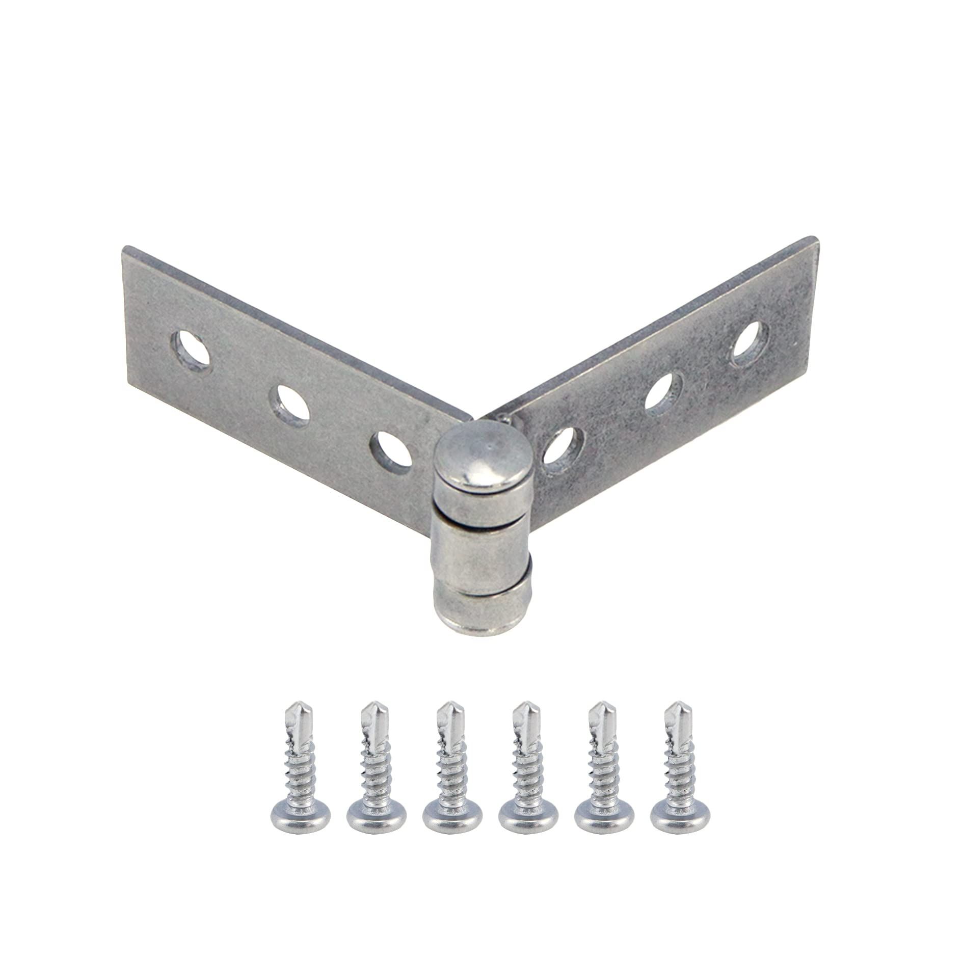 2Pcs 3 inch Silver Folding Butt Hinges Stainless Steel Furniture Door Window view 3
