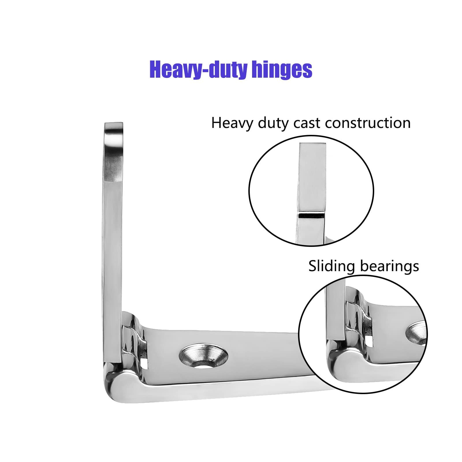 Boat Strap Hinges, Marine Hinges, 4 inch x 1 inch (102mm X 26 mm), Stainless view 4