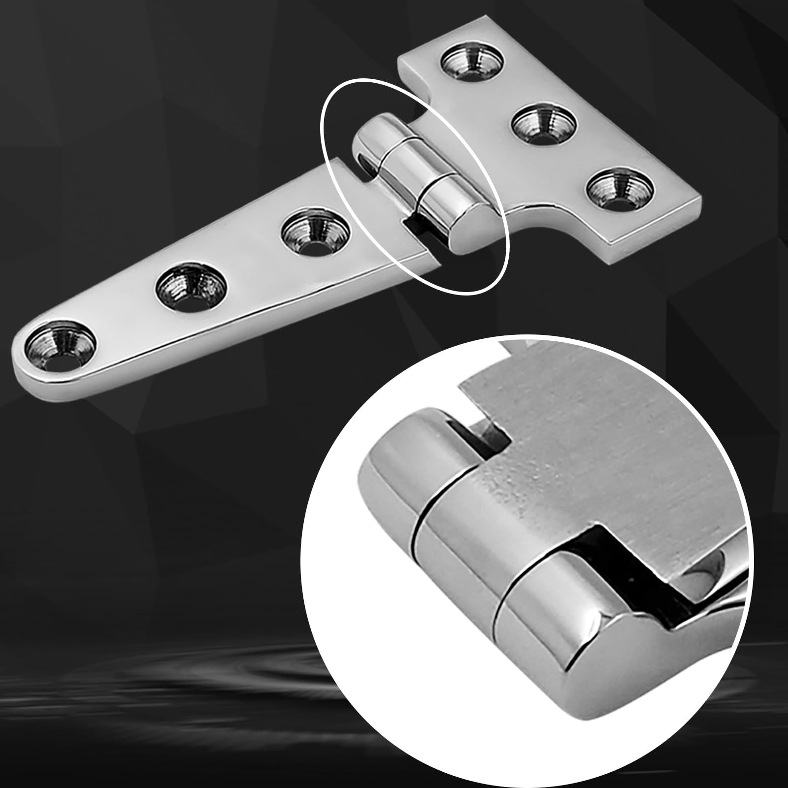 316 Stainless Steel T Hinges Marine Grade 4'' x 2" Heavy Duty Boat Hatch Hinge view 5