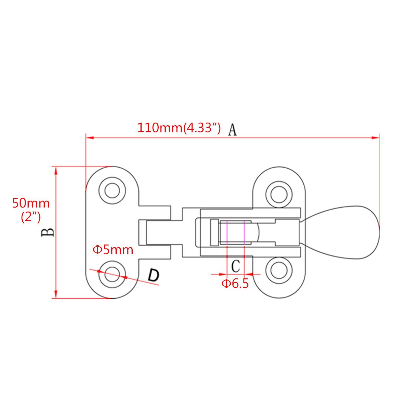 Heavy Duty 316 Stainless Steel Anti-Rattle Lockable Hold Down CLAMP Latch view 3