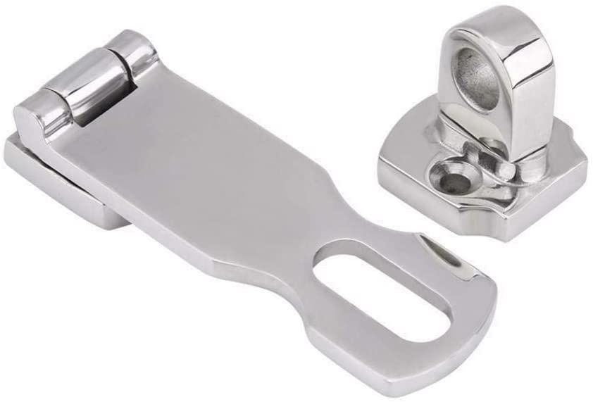 MARINE Grade Stainless Steel 3" Heavy Duty Door Hasp with Turning Padlock Eye view 3