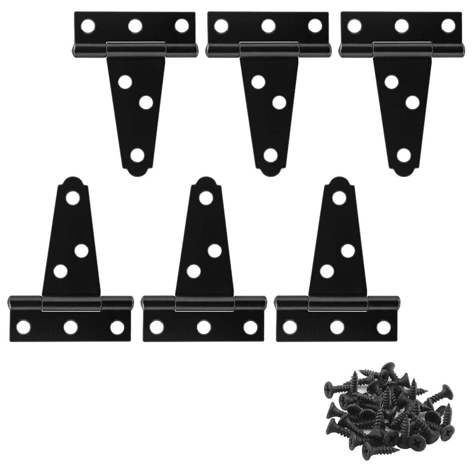 6Pack 2 Inch Black T-Strap Shed Hinge view 2