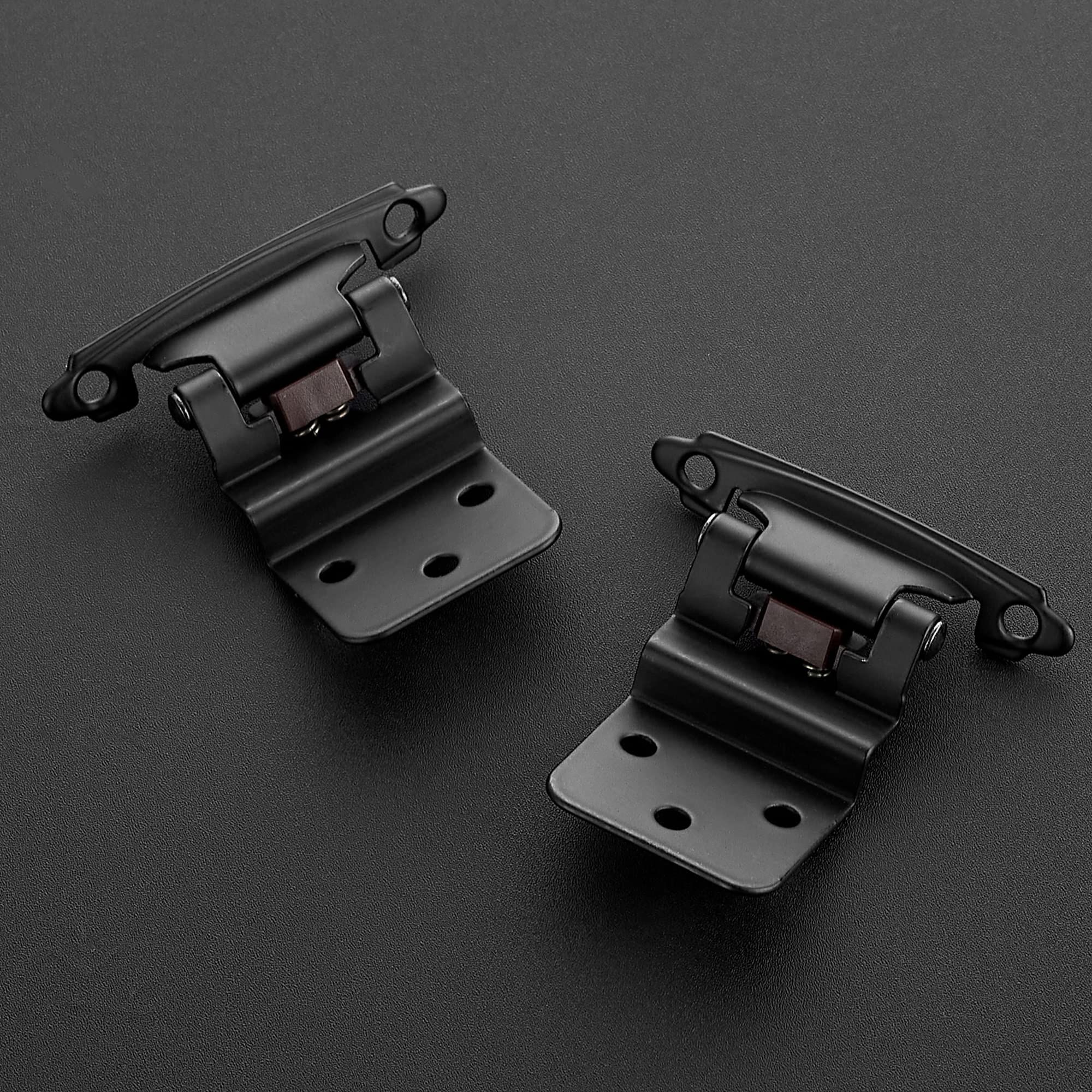 10Pack 5Pairs 3/8inch Inset Cabinet Door Hinges Kitchen Cabinet Hinges Black view 3