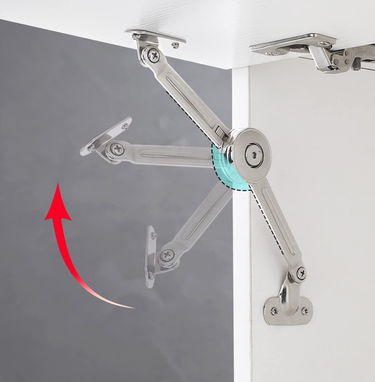 2 Packs [Upgraded] Cabinet Furniture Door Lift Stay Support Hinge Damper view 4