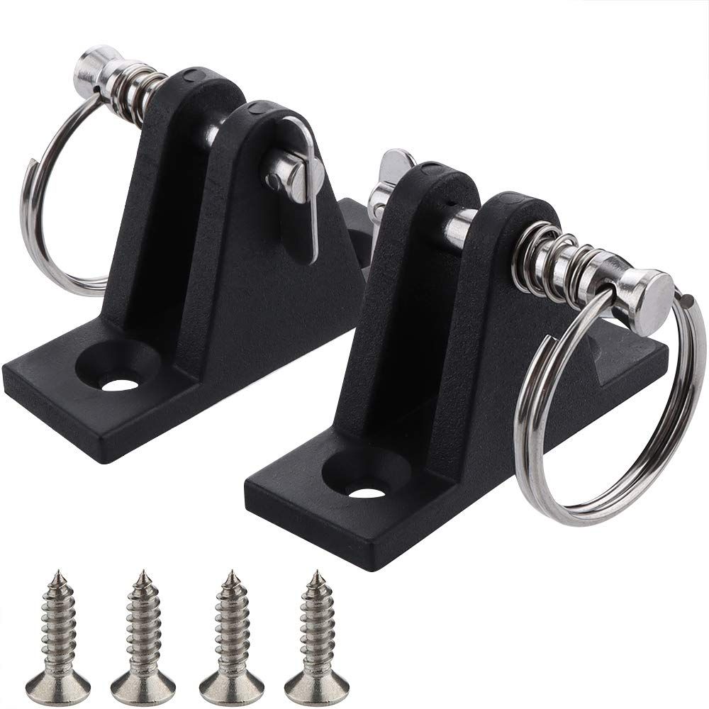 2 Pack Marine Grade Nylon Top 90°Plastic Deck Hinge with Pin and Ring