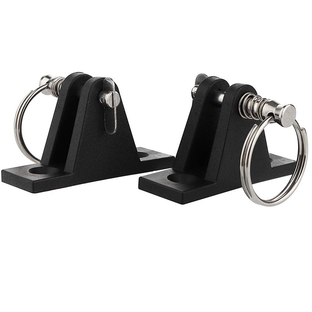 2 Pack Marine Grade Nylon Top 90°Plastic Deck Hinge with Pin and Ring view 2