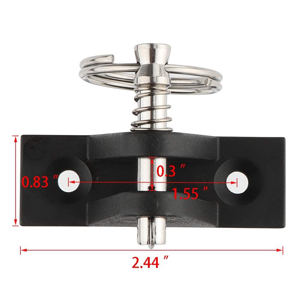 2 Pack Marine Grade Nylon Top 90°Plastic Deck Hinge with Pin and Ring view 4