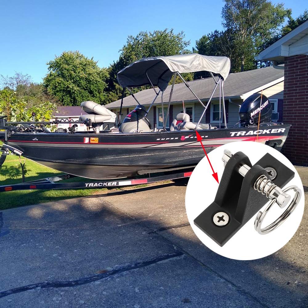 2 Pack Marine Grade Nylon Top 90°Plastic Deck Hinge with Pin and Ring view 5