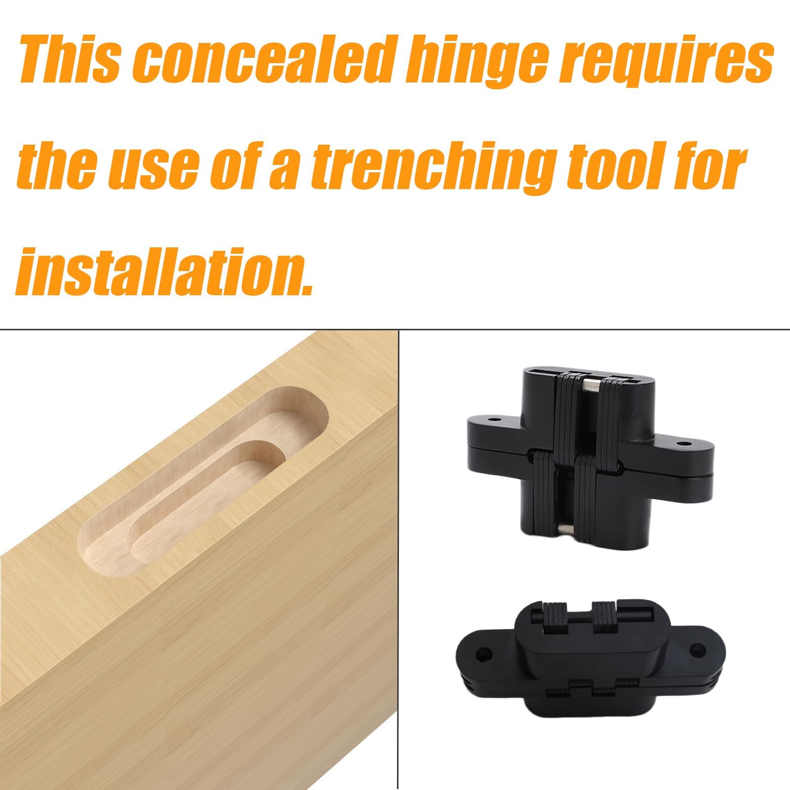 (1 Pair) Hidden gate Hinge Stainless Steel Invisible Door Hinges Concealed view 2
