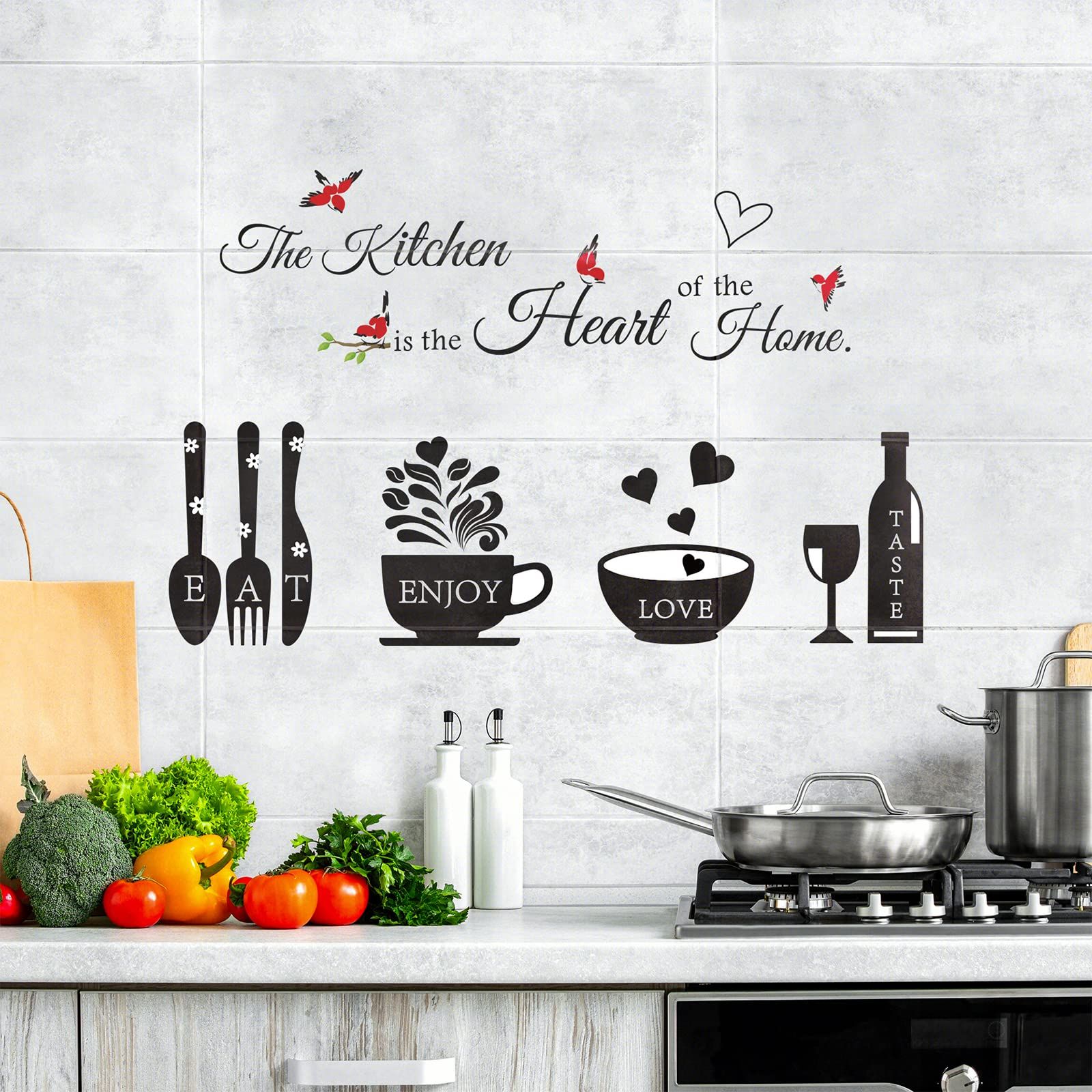 Wall Stickers Kitchen Dining Room Wall Decals Wall Art Kitchen Utensil view 2