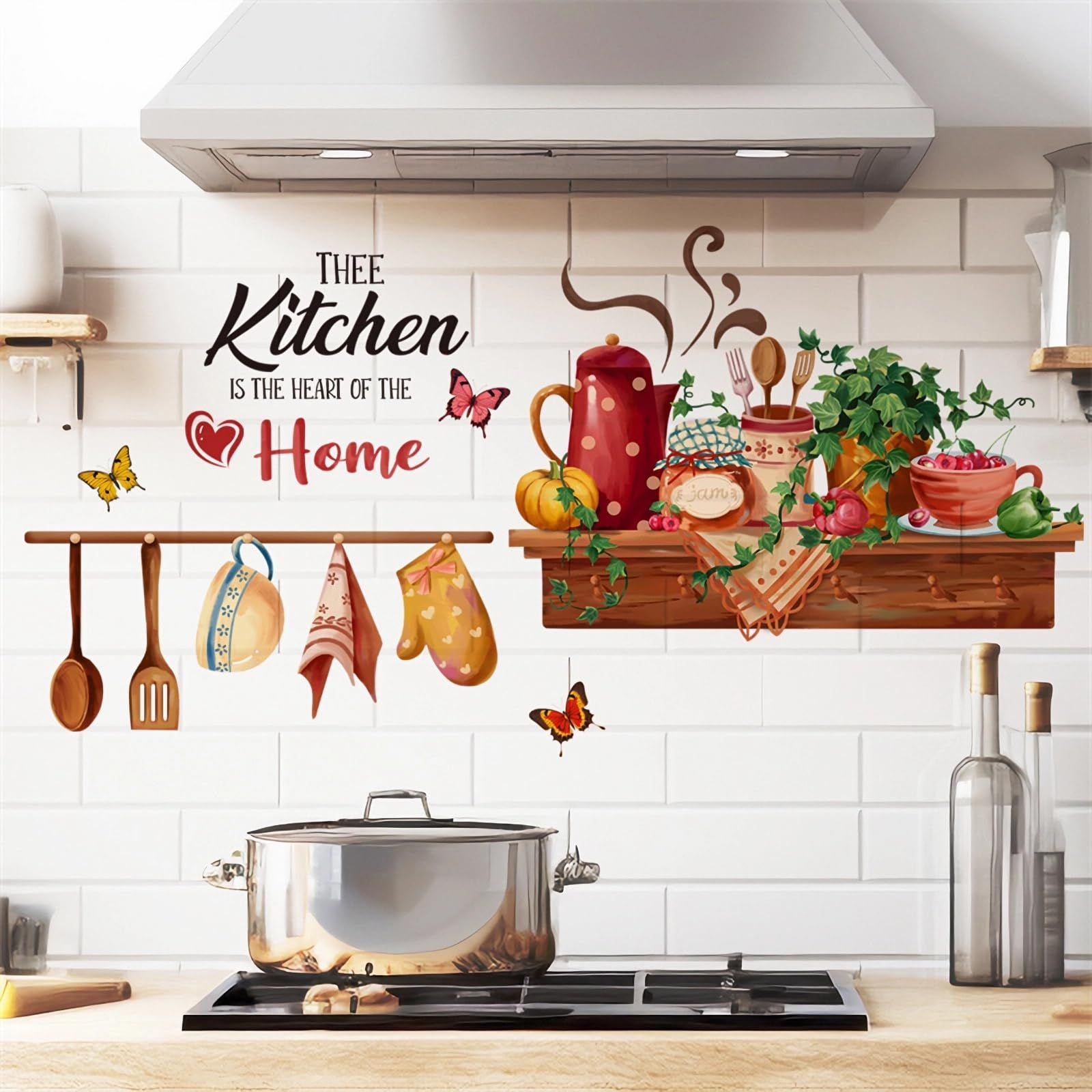 Bowl Kitchenware Utensil Shelf Wall Stickers view 2