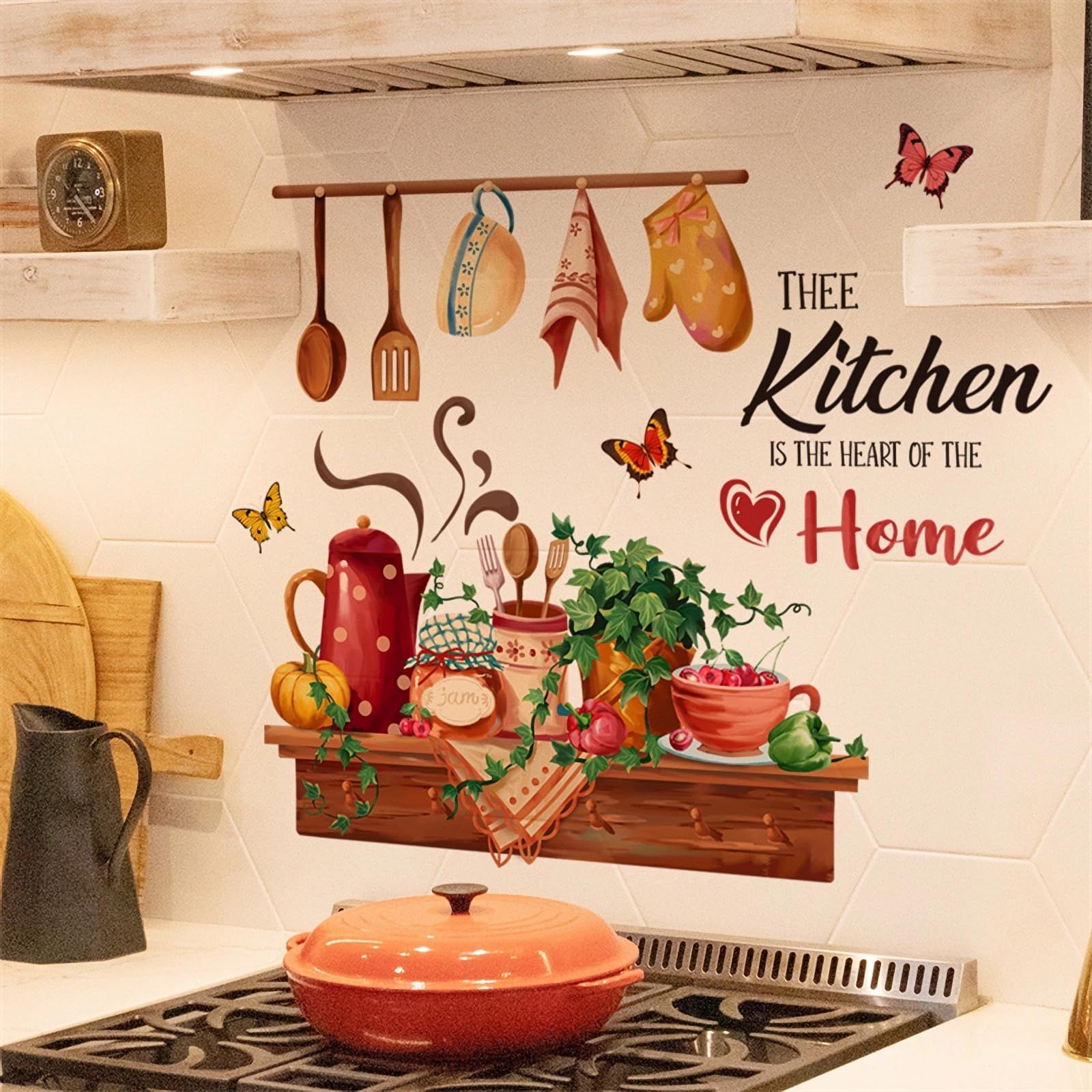 Bowl Kitchenware Utensil Shelf Wall Stickers view 3