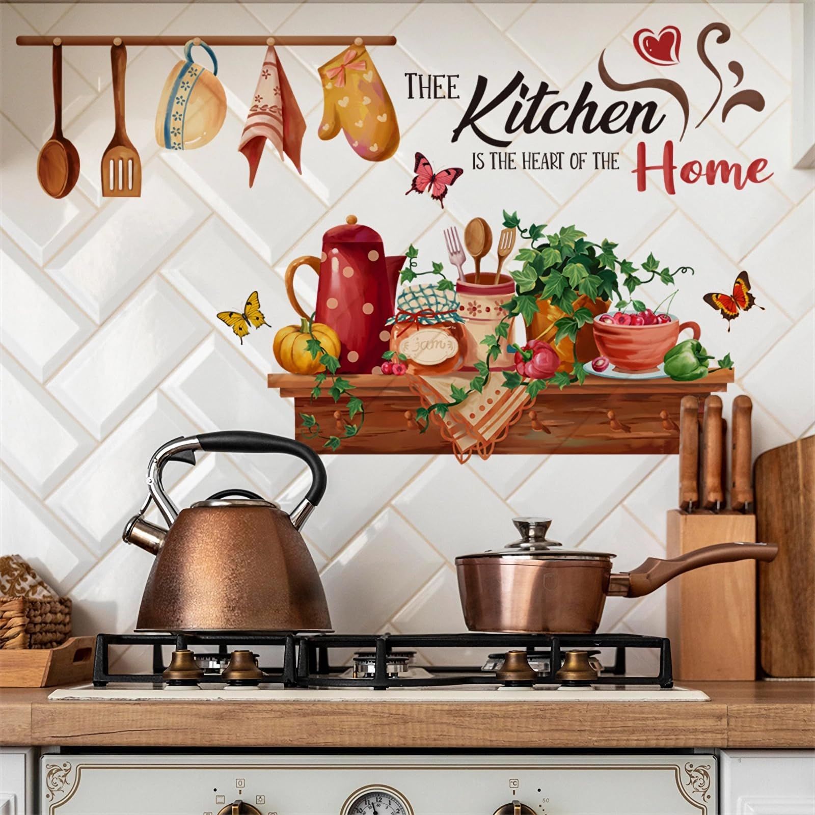 Bowl Kitchenware Utensil Shelf Wall Stickers view 5