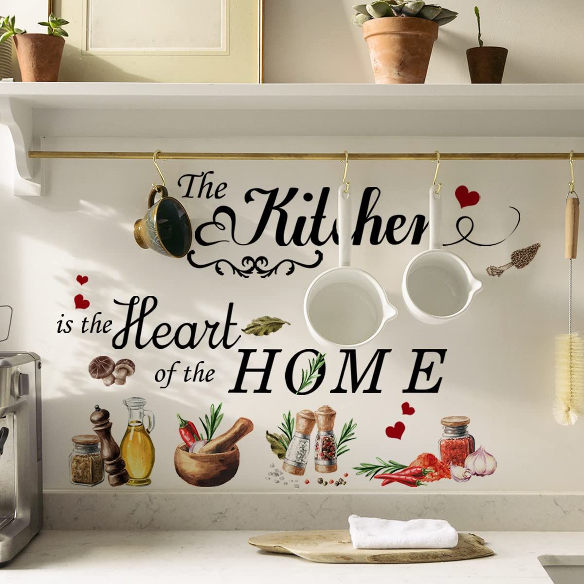 Heart of The Home Wall Sticker Food Lettering Quotes Saying Wall Decals view 2