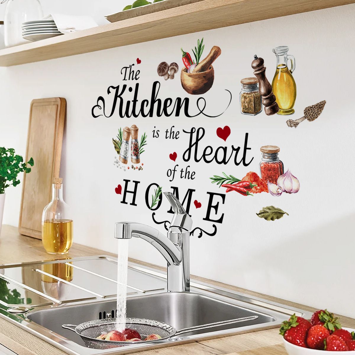 Heart of The Home Wall Sticker Food Lettering Quotes Saying Wall Decals view 4