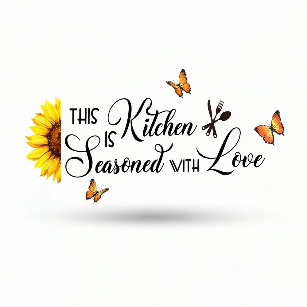 Sunflower Butterfly Kitchen Wall Stickers