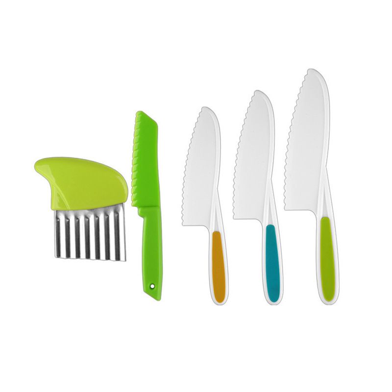 Kids Knife Set 5 Pcs Toddler Safe Knives Plastic Child Friendly Knife with