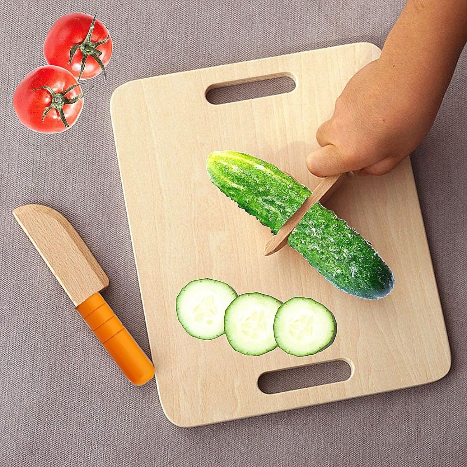 3 Pieces Wooden Kids Knife Toddler Knife for Chopping Kids Knifes for Cooking view 2