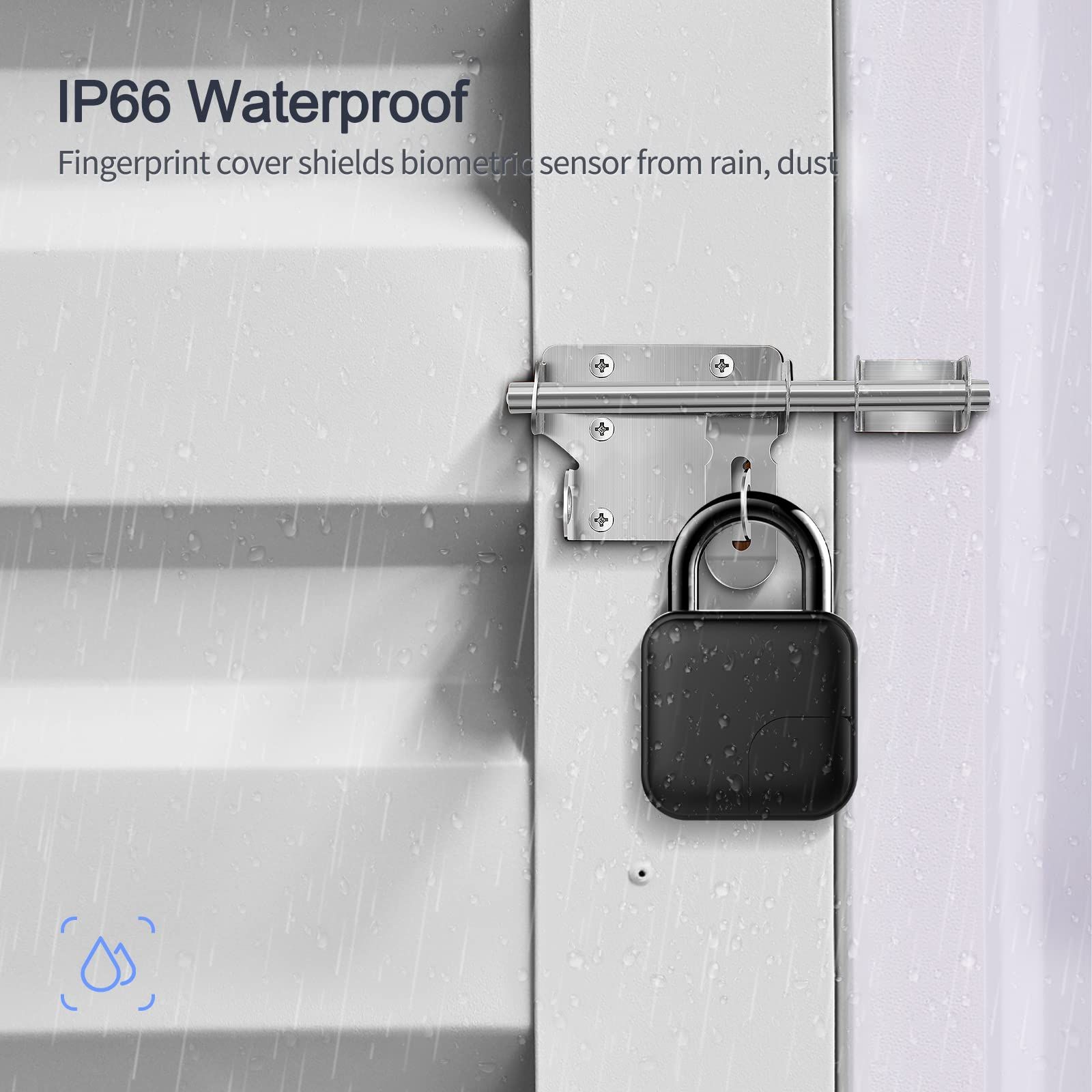 New Fingerprint Padlock, Bluetooth Lock, with Phone App Unlock, Suitable for view 3