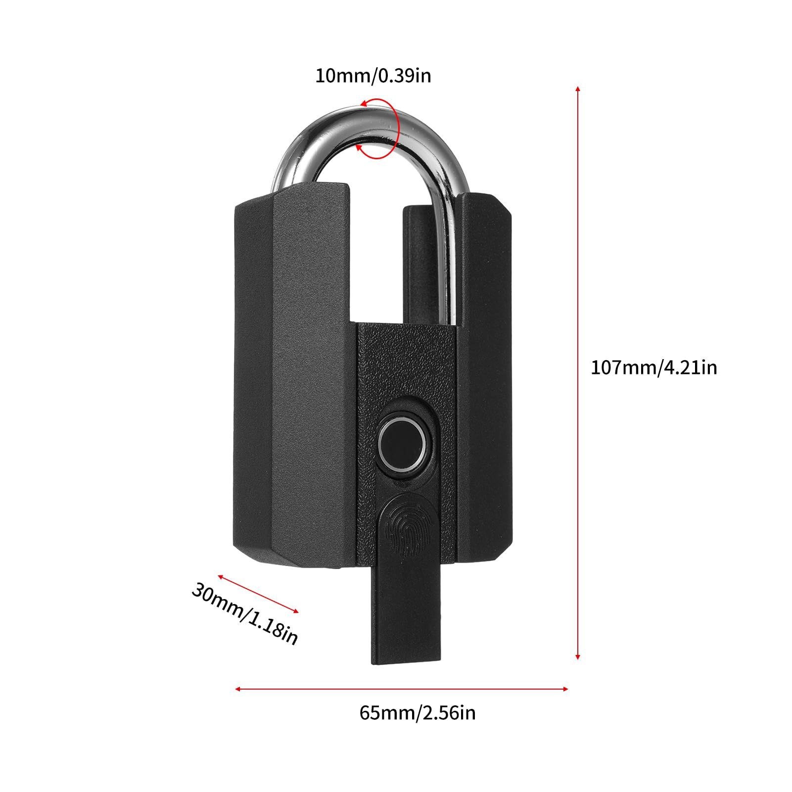 Heavy Duty Fingerprint Padlock with APP Waterproof Smart Lock with Key for view 2