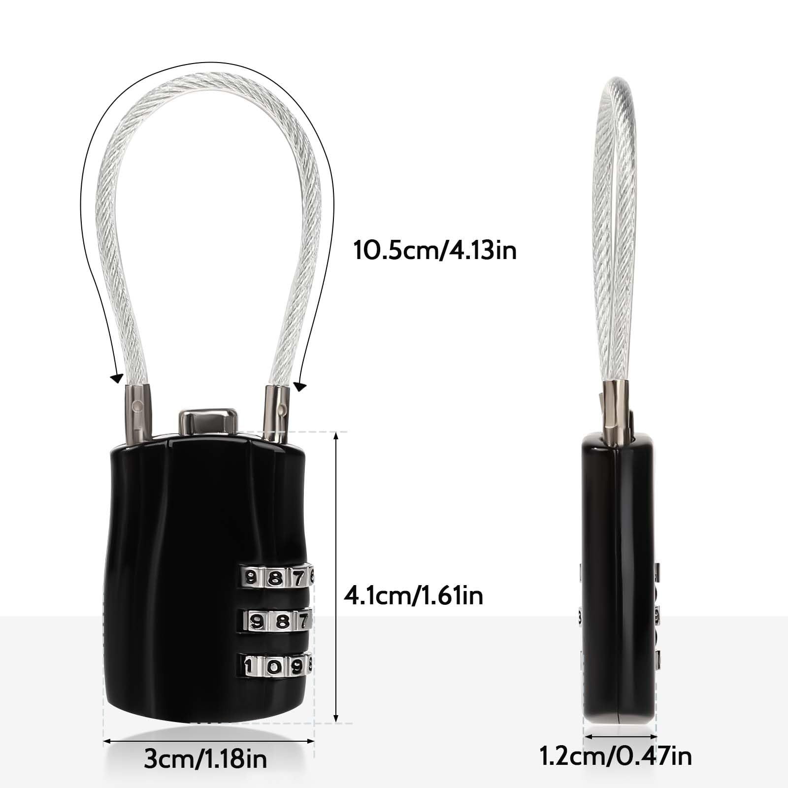 2Pcs Padlock Combination 4-Digit Combination Padlock Cable Lock Extra Long view 2