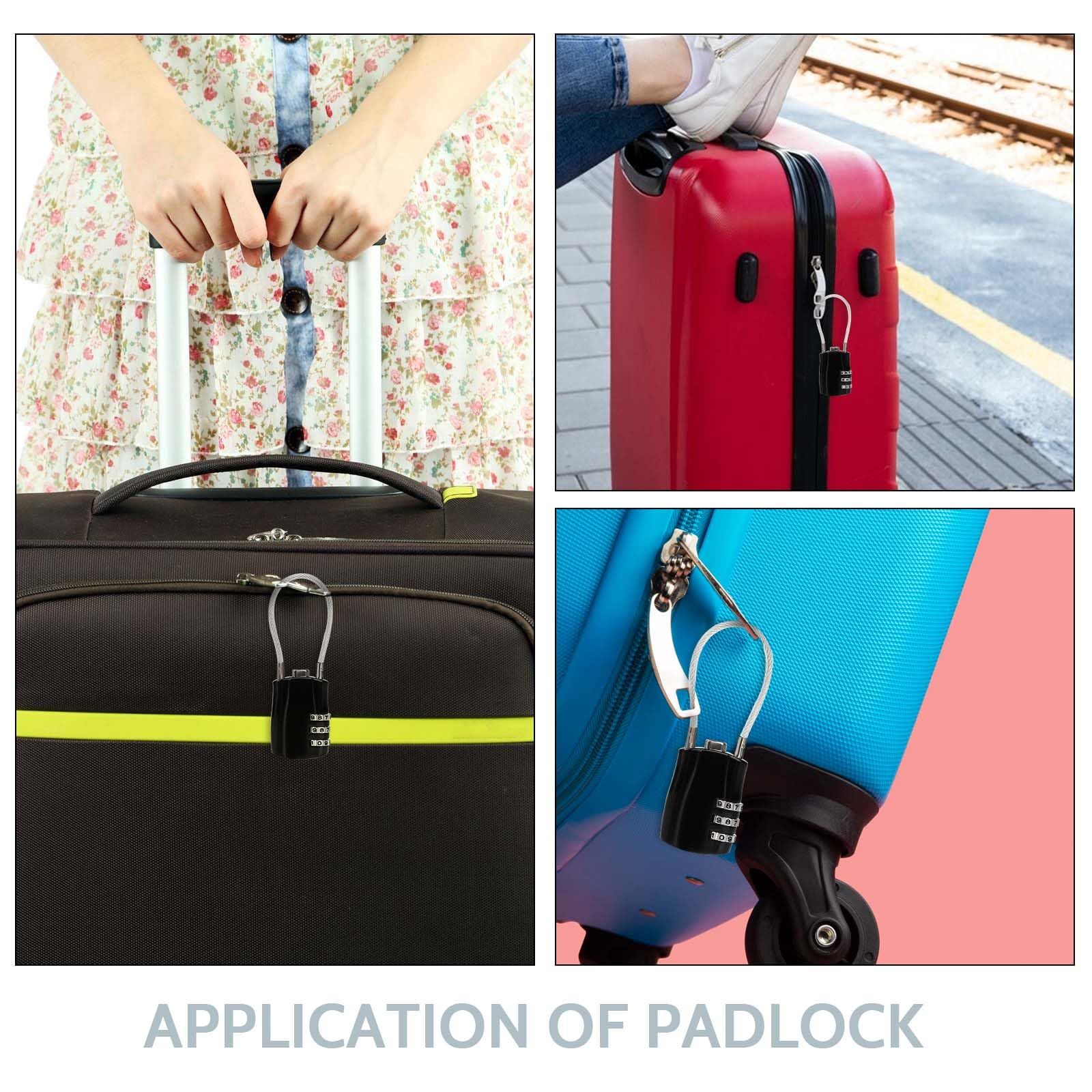 2Pcs Padlock Combination 4-Digit Combination Padlock Cable Lock Extra Long view 5