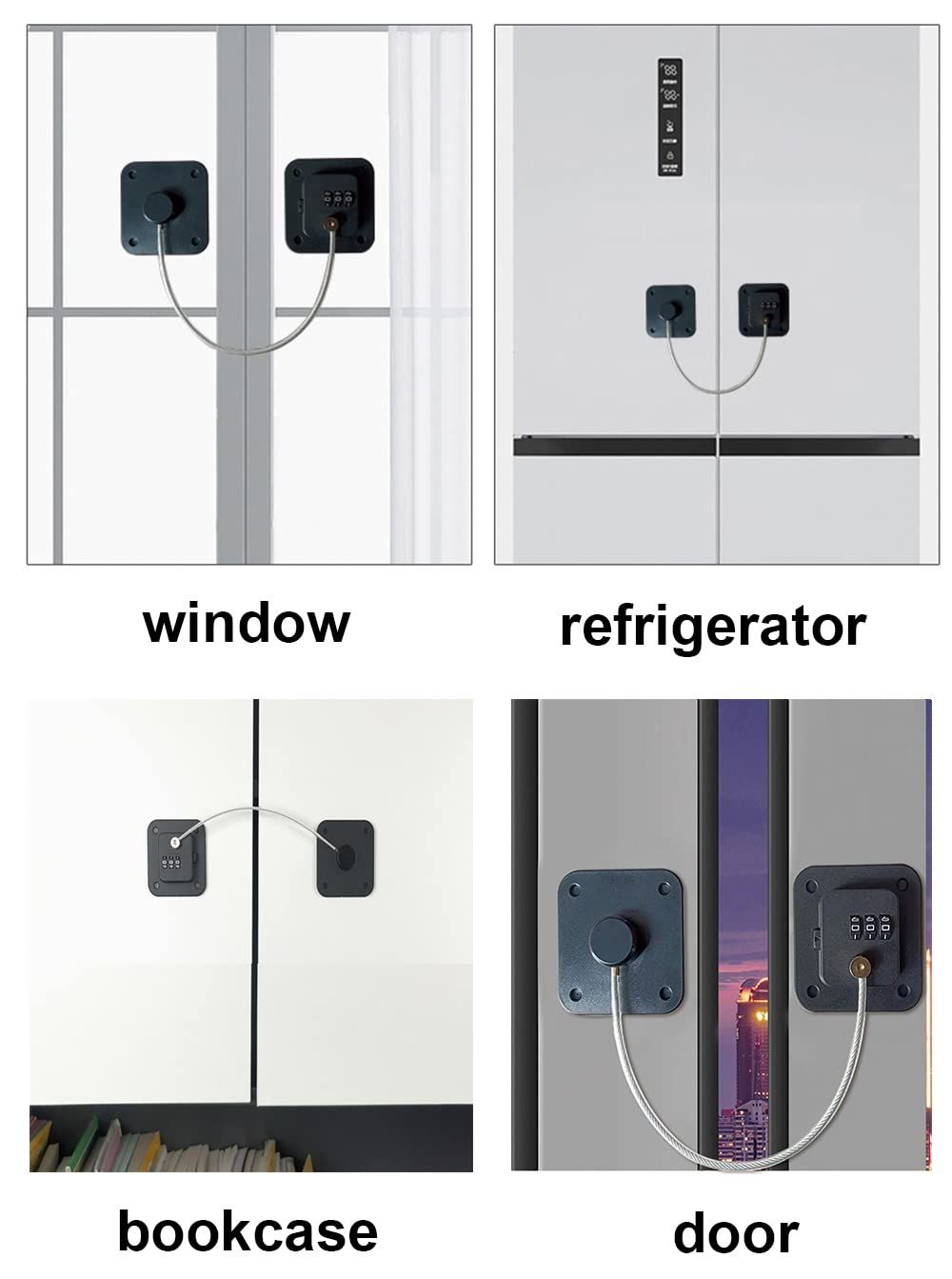 Refrigerator Combination Lock 3 Digital Password Baby Child Safety for Drawers view 2