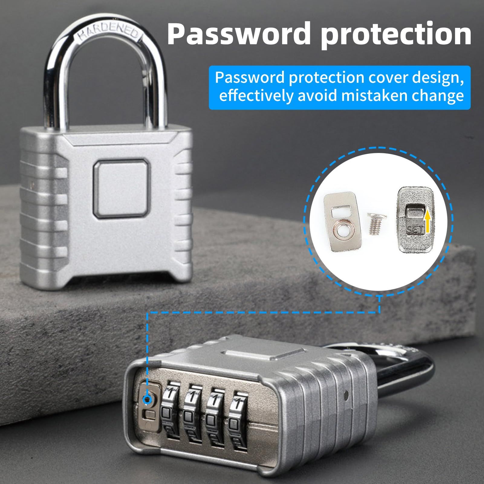 Combination Padlock, 4 Digit Combination Lock, Rainproof Outdoor Truck view 4