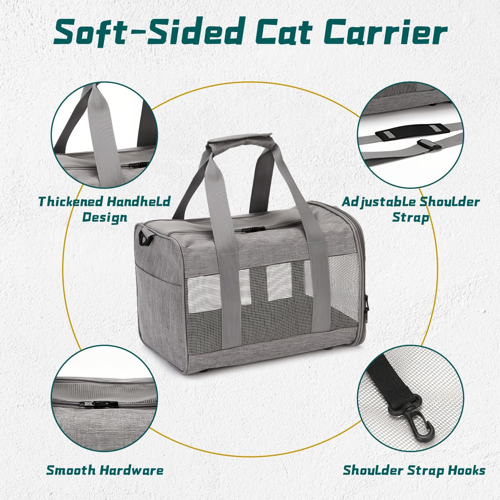 Small Pet Carrier, Guinea Pig Carrier, Bunny Carrier for Travel Camping view 3