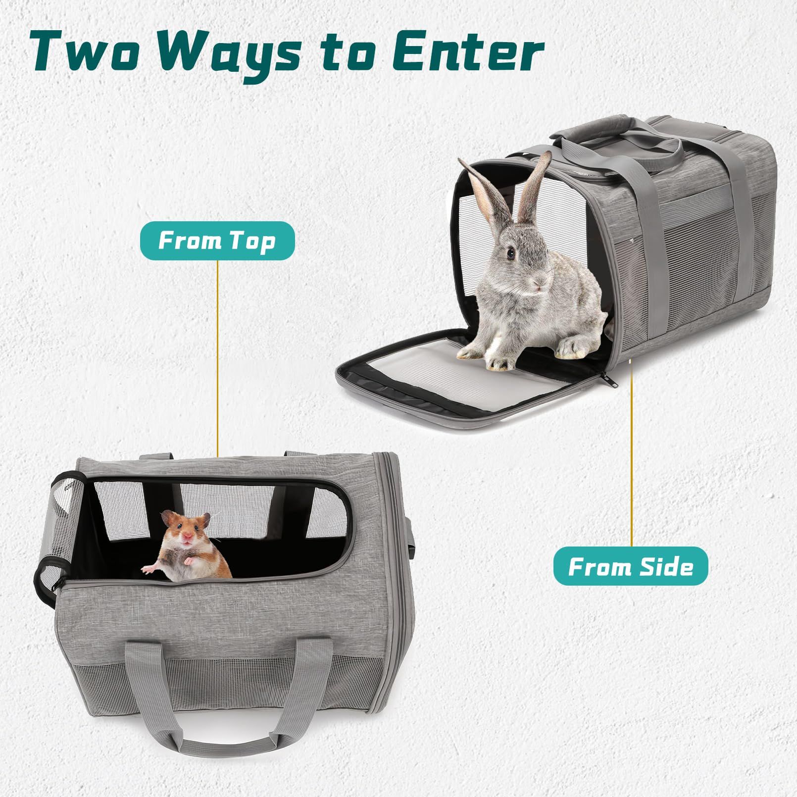 Small Pet Carrier, Guinea Pig Carrier, Bunny Carrier for Travel Camping view 4