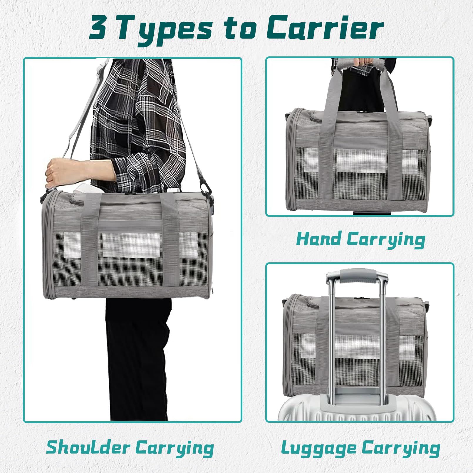 Small Pet Carrier, Guinea Pig Carrier, Bunny Carrier for Travel Camping view 5