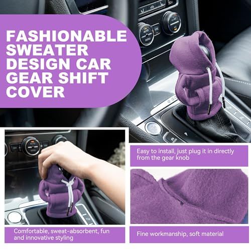 Hoodie Cover, Universal Car Shift Knob Hoodie, Mini Hoodie for Car Shifter view 3