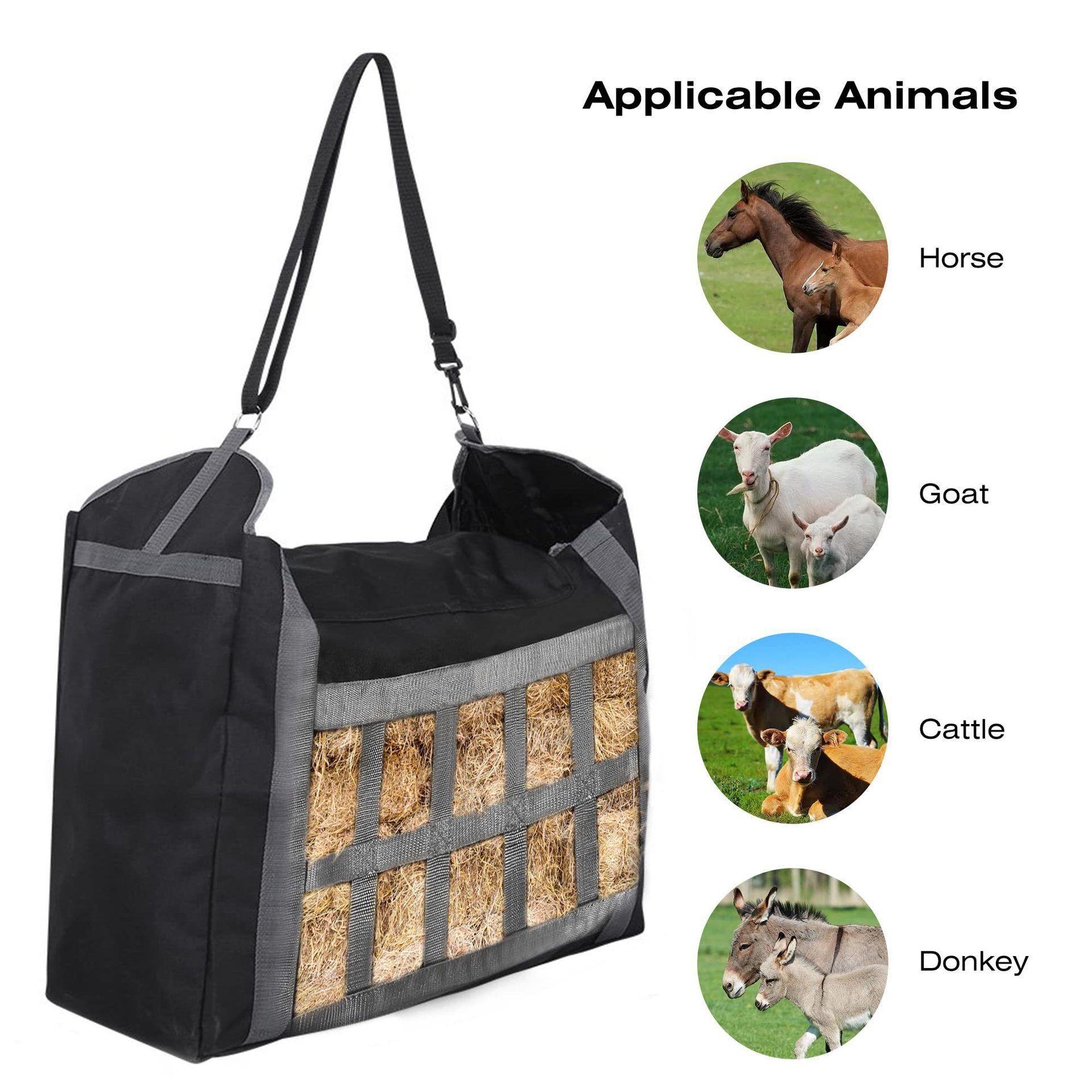 Slow Feeder Hay Bag - Hay Storage Net for Horse Donkey Goat view 2