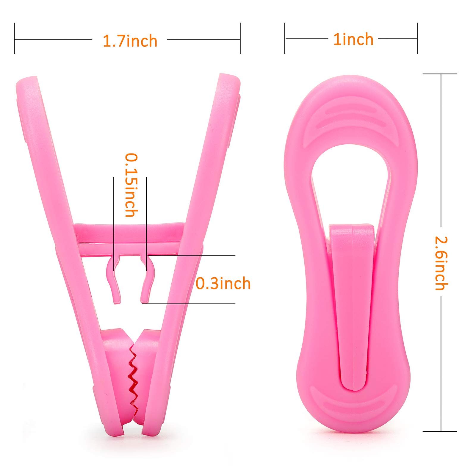 24pc Pink Plastic Hanger Clips view 2