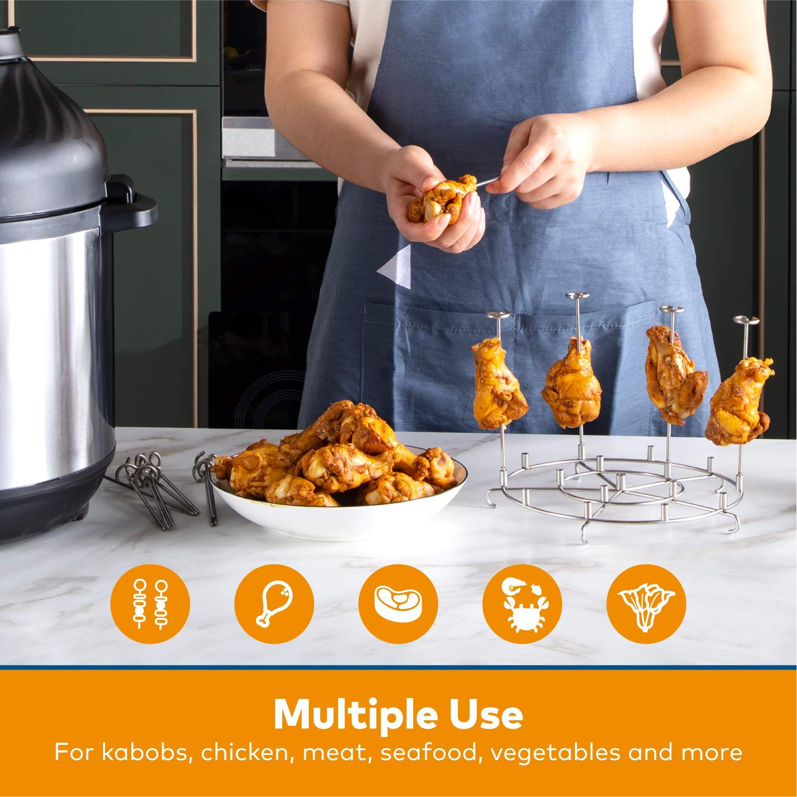 Skewer Stand Compatible with Instant Pot 8 Quart Air Fryer and 8 Quart view 3