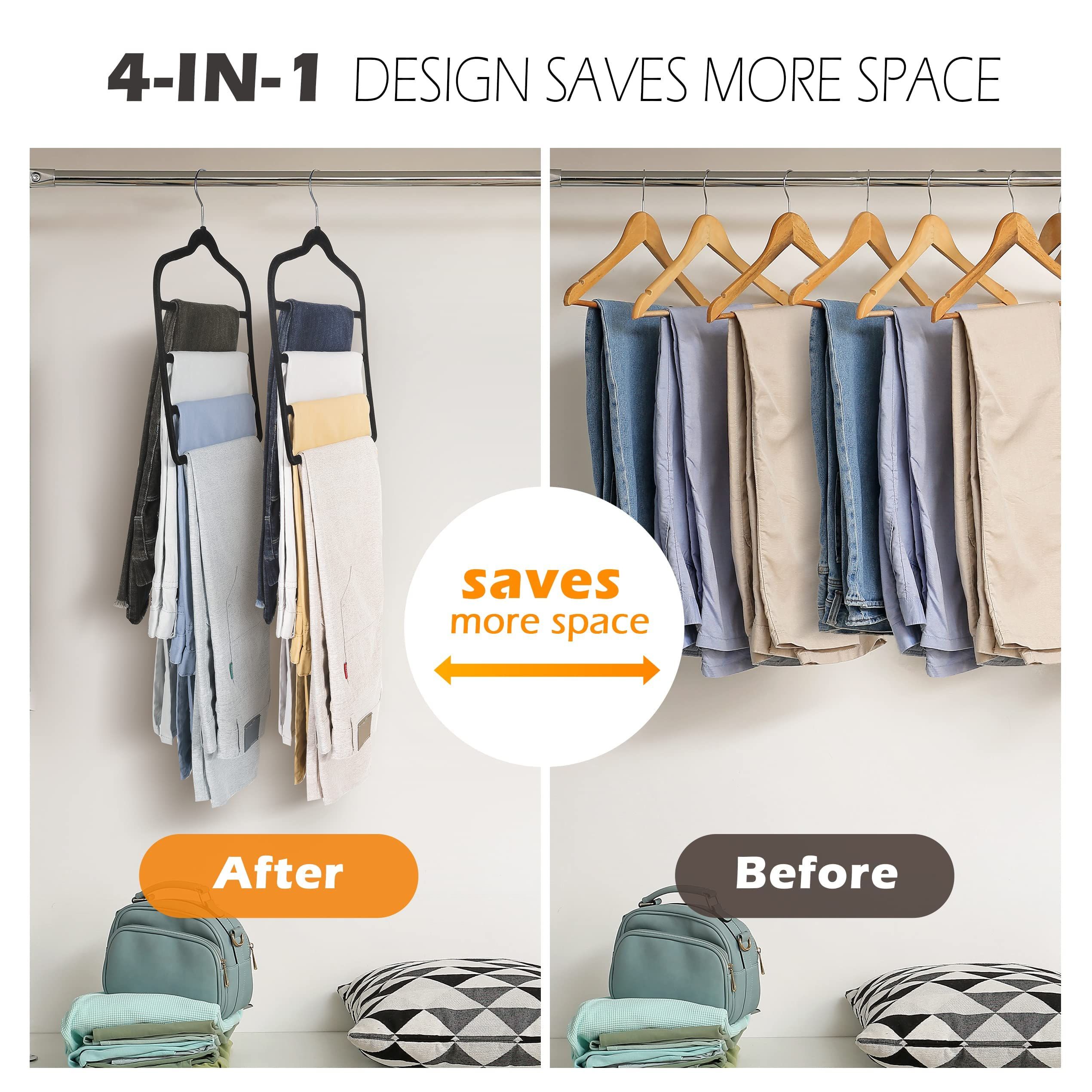 Velvet Pant Clothes Hanger Space Saving Non-Slip Shorts Hanger view 2