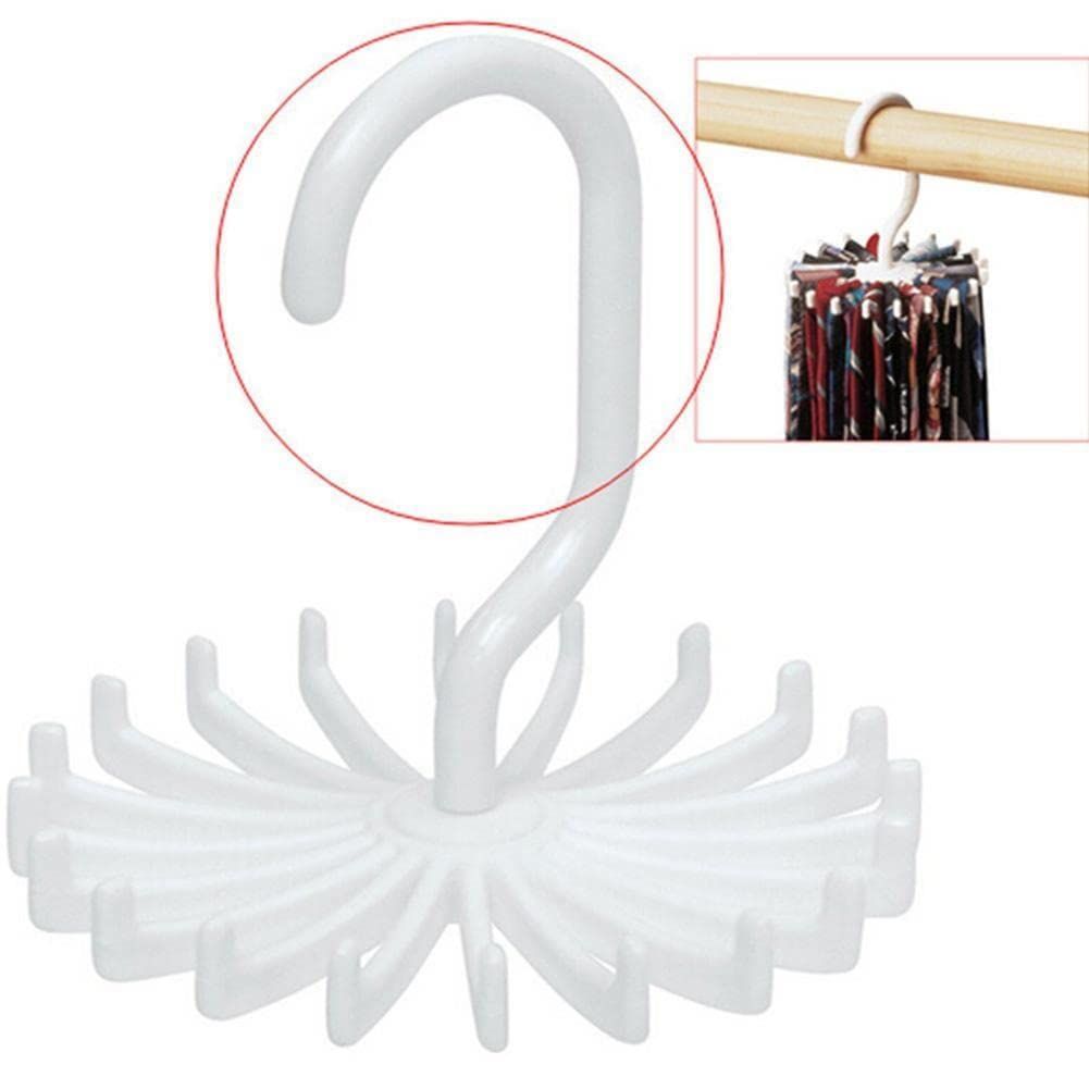 Rotating Tie Rack Adjustable Tie Hanger Holds 20 Neck Ties Organizer Men for view 2