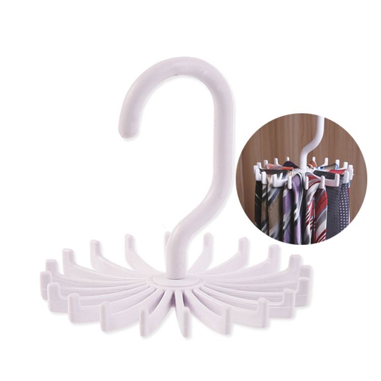 Rotating Tie Rack Adjustable Tie Hanger Holds 20 Neck Ties Organizer Men for view 4