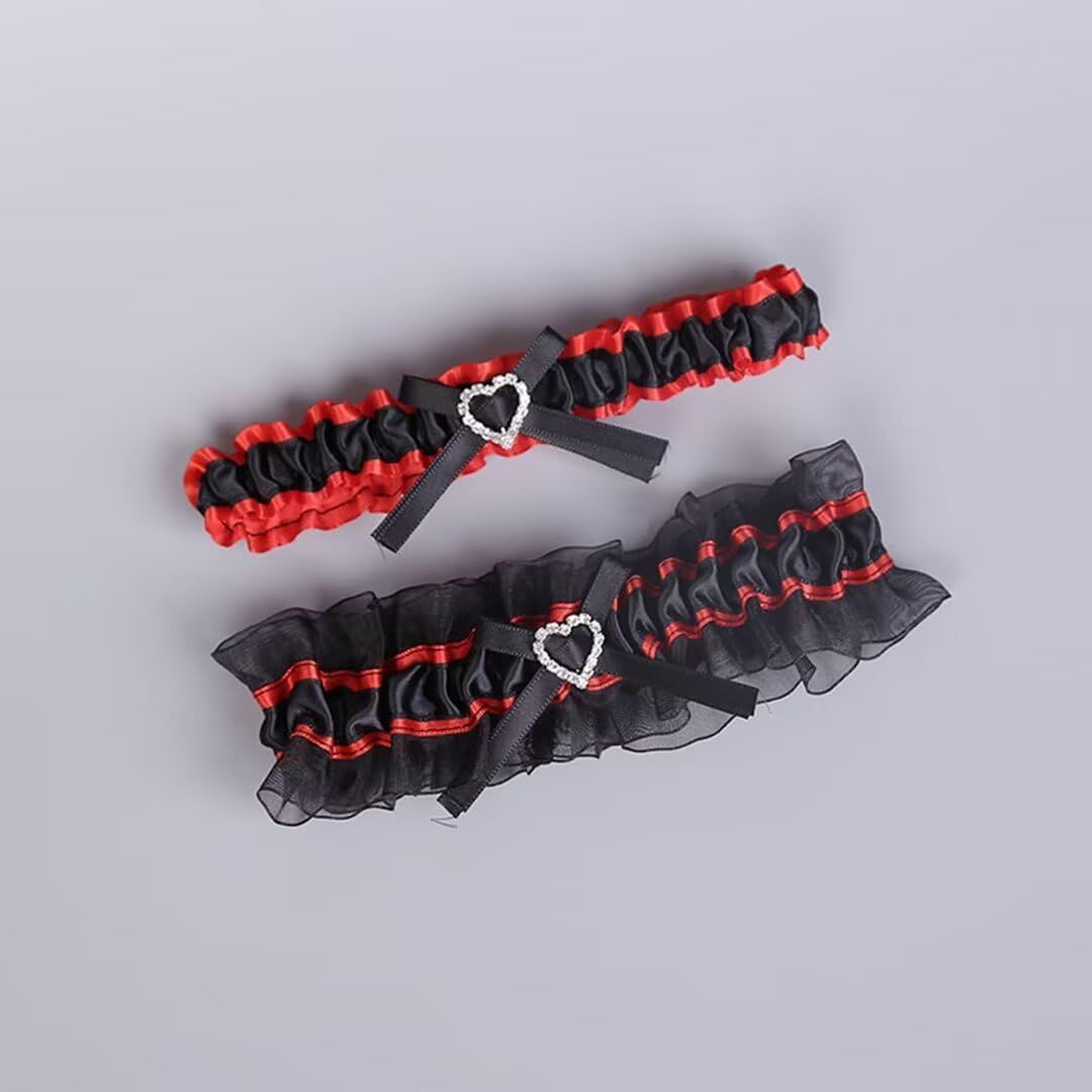 Lace Garter for Bride 2 Pieces Sexy Wedding Party Prom Legs Garter Set for view 3