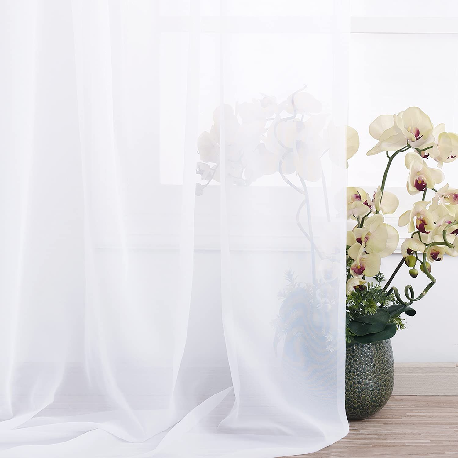 Canopy Bed Curtains Panels 236 - Home Decoration Sheer Voile Scarf Valance for view 3