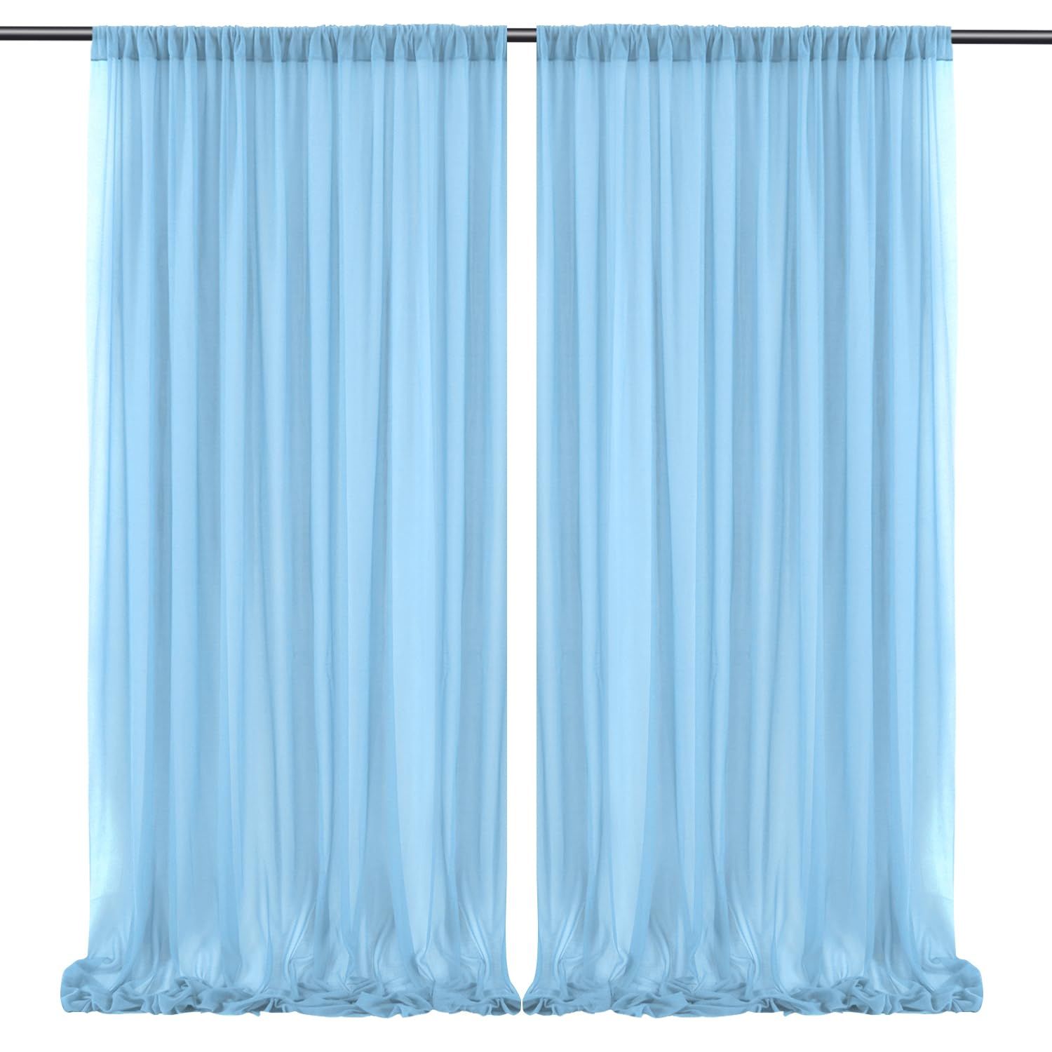 10x10ft Chiffon Backdrop Stage Curtains Baby Blue Chiffon Backdrop Drapes