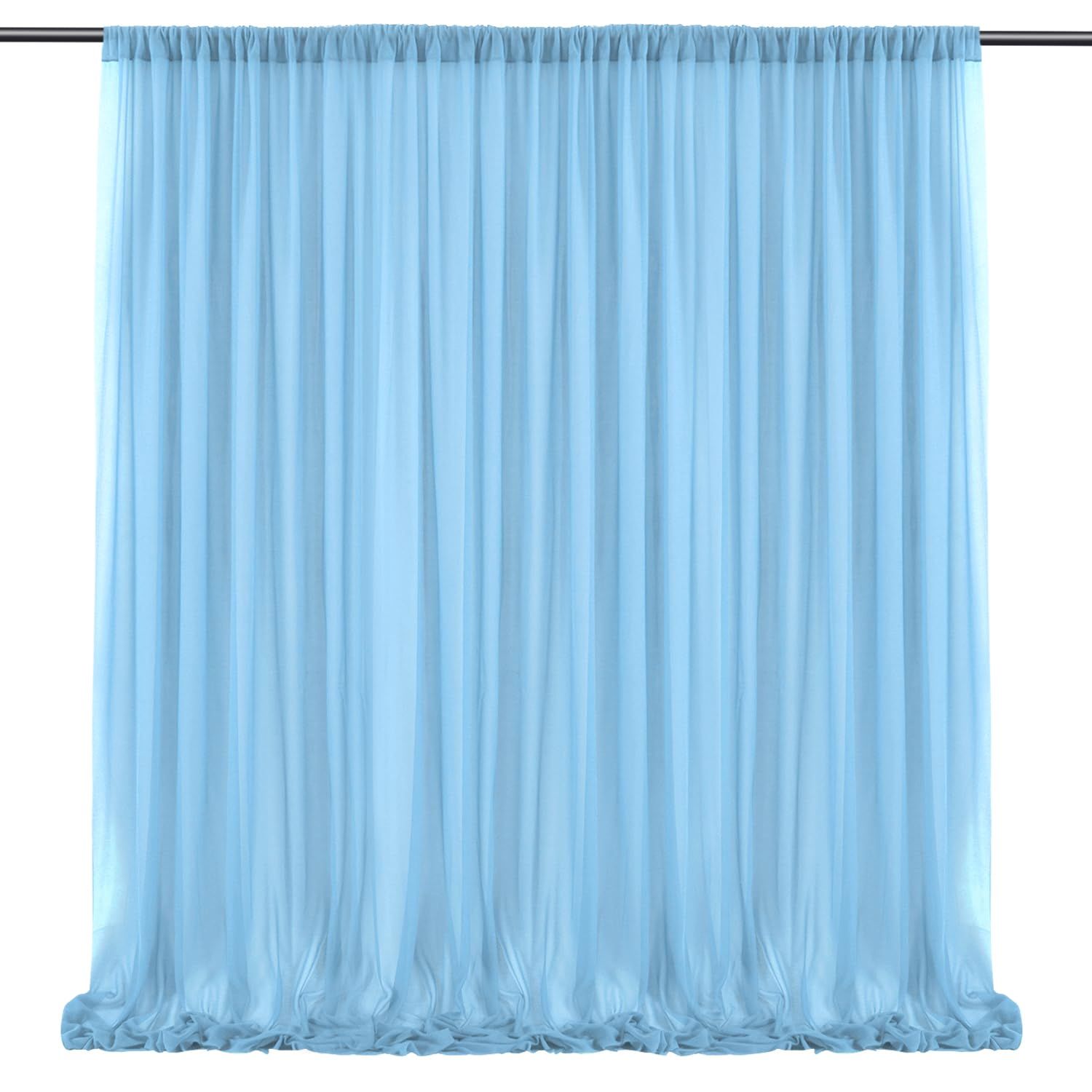 10x10ft Chiffon Backdrop Stage Curtains Baby Blue Chiffon Backdrop Drapes view 4