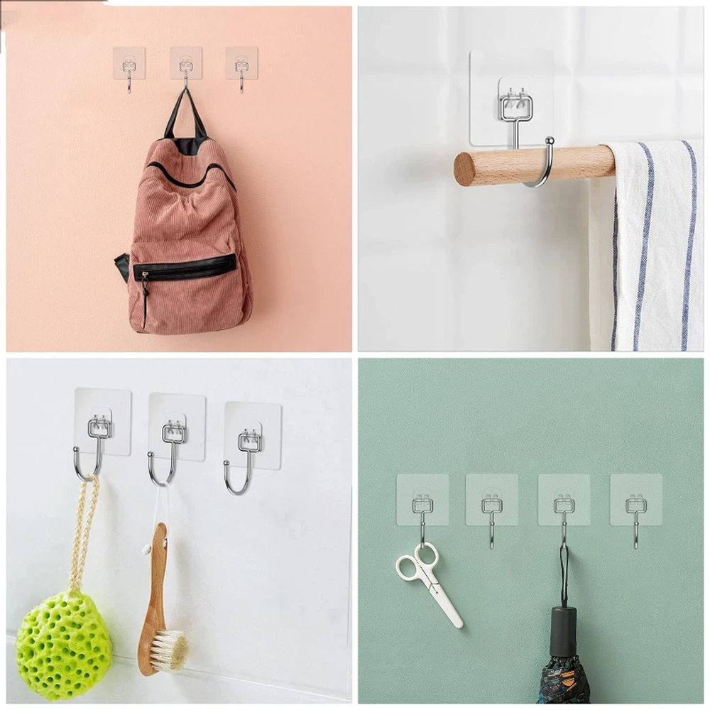 Large Adhesive Hooks for Hanging Heavy Duty 22 lbs Robe & Towel Hanger view 2