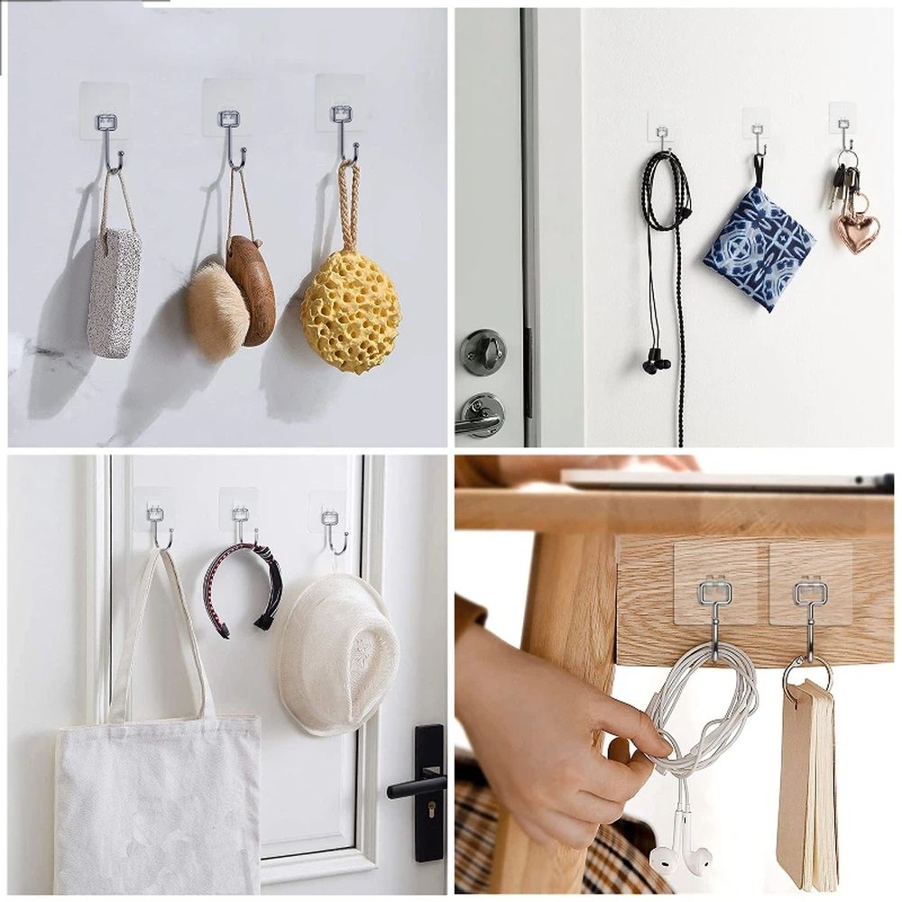 Large Adhesive Hooks for Hanging Heavy Duty 22 lbs Robe & Towel Hanger view 5